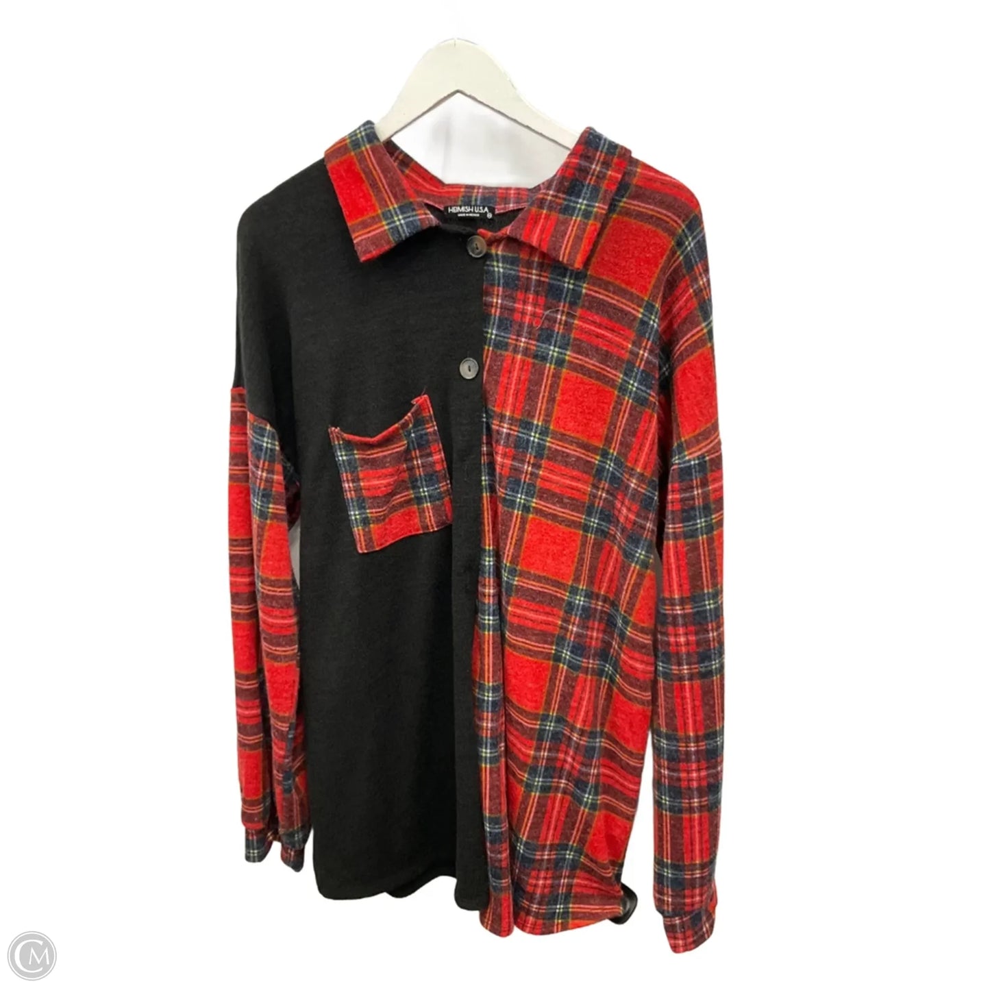 Top Long Sleeve By Heimish Usa In Black & Red, Size: 3x