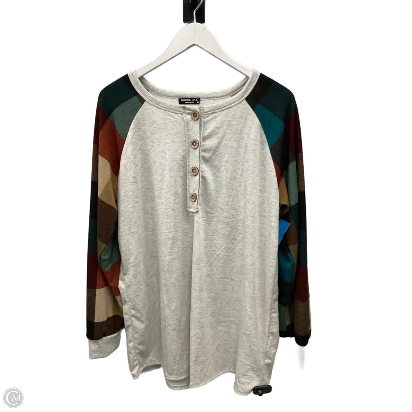 Top Long Sleeve By Heimish Usa In Grey, Size: 2x