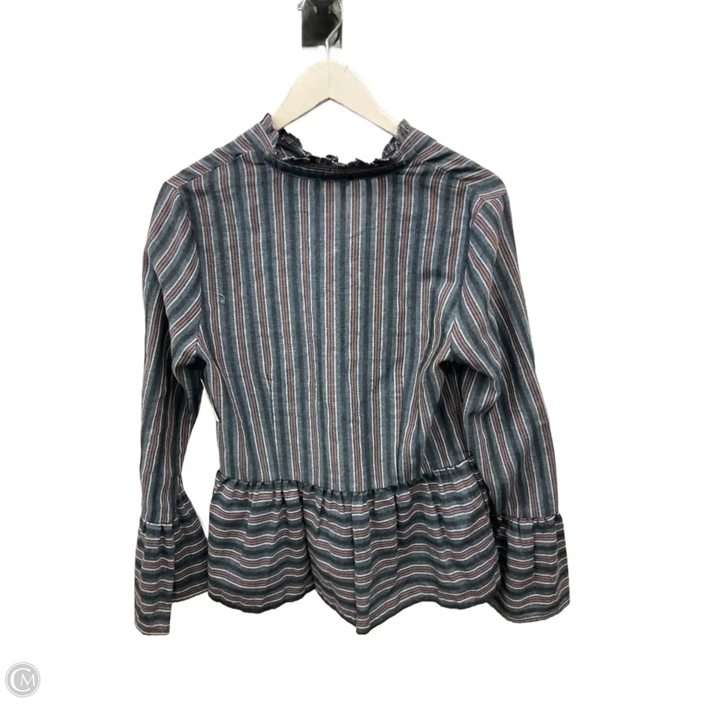 Top Long Sleeve By Hem & Thread In Blue, Size: M