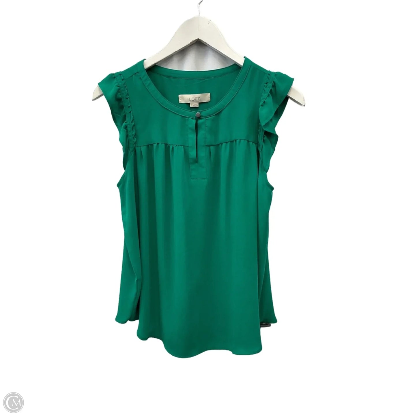 Top Sleeveless By Loft In Green, Size: S