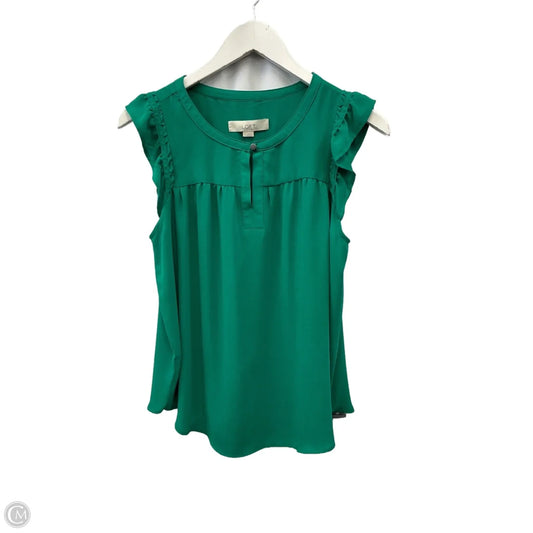 Top Sleeveless By Loft In Green, Size: S