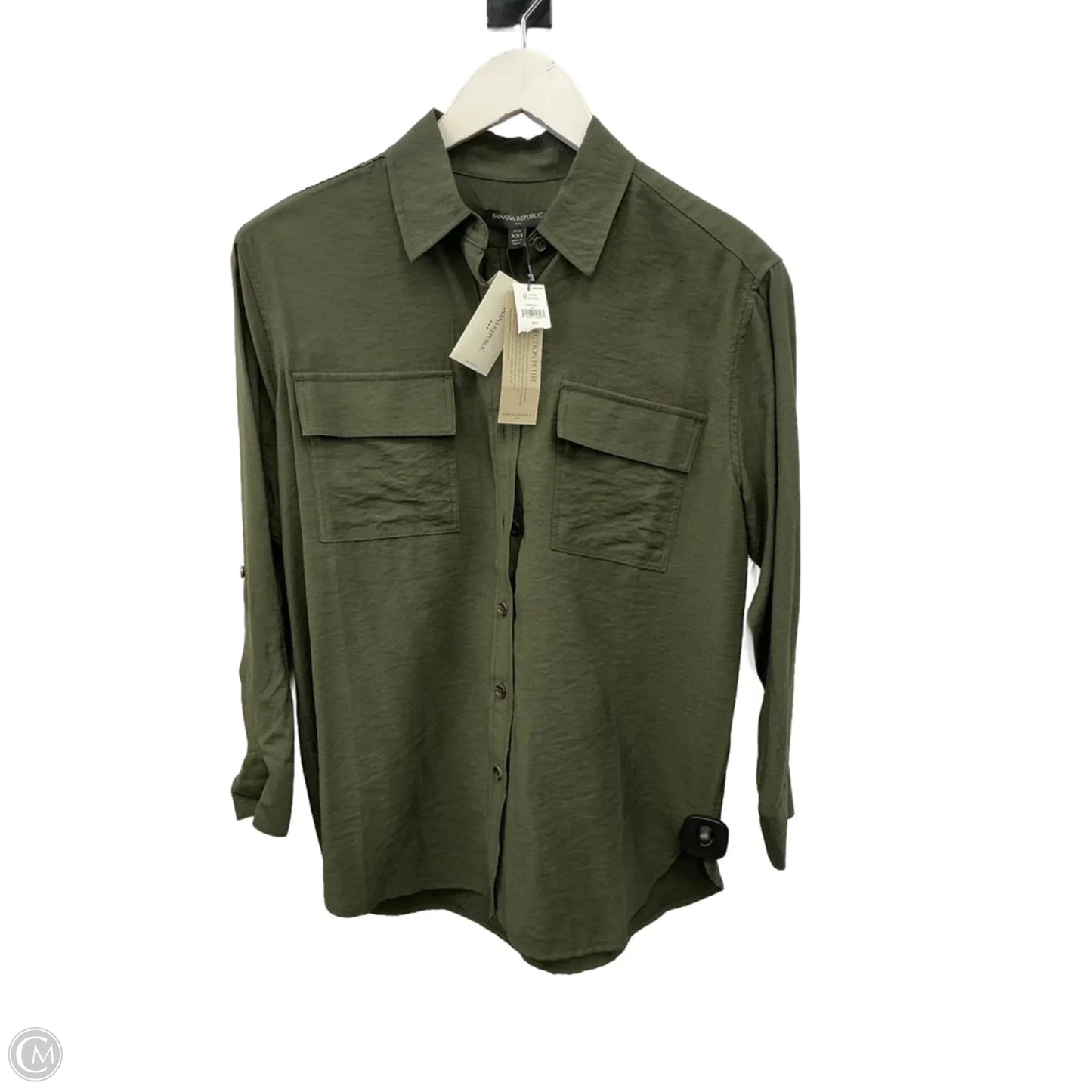 Top Long Sleeve By Banana Republic In Green, Size: Xxs