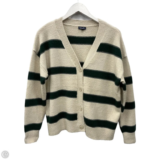 Sweater Cardigan By Splendid In Green & Tan, Size: S