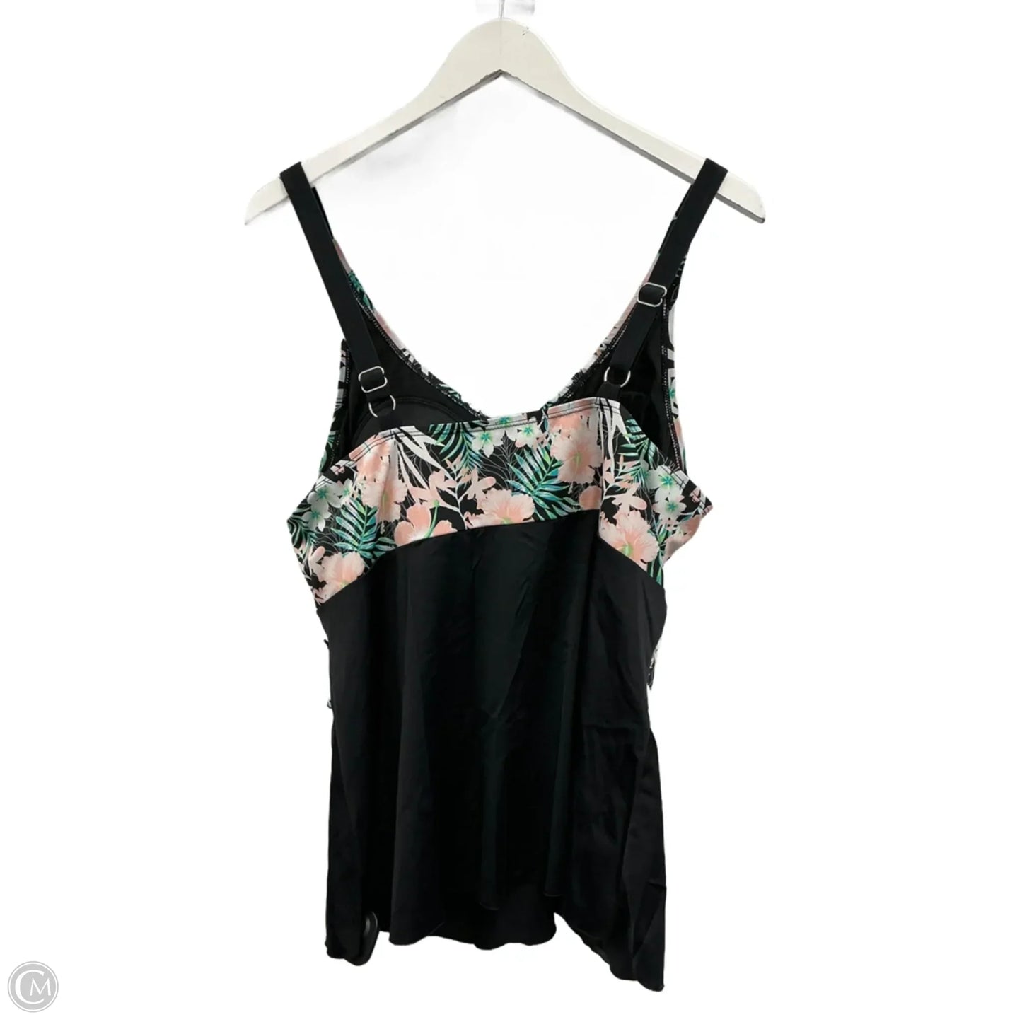 Swimsuit Top By Clothes Mentor In Black & Pink, Size: 2x