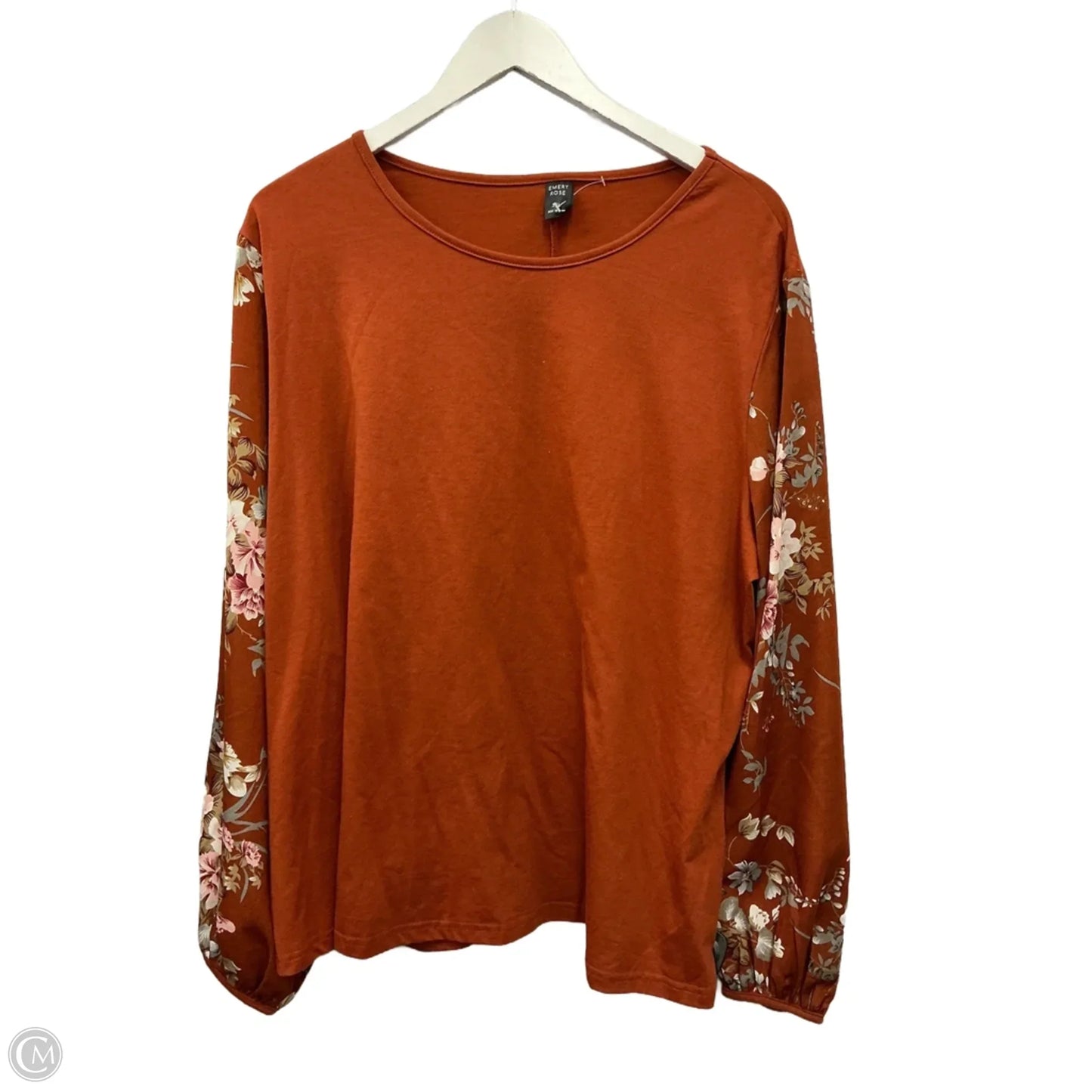Top Long Sleeve By Emery Rose In Orange, Size: 3x