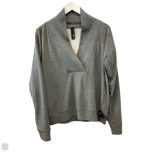 Top Long Sleeve By Bobi In Grey, Size: L