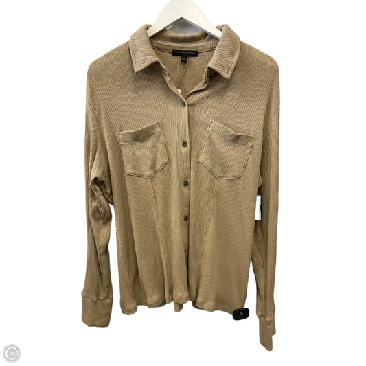 Top Long Sleeve By Banana Republic In Tan, Size: Xl