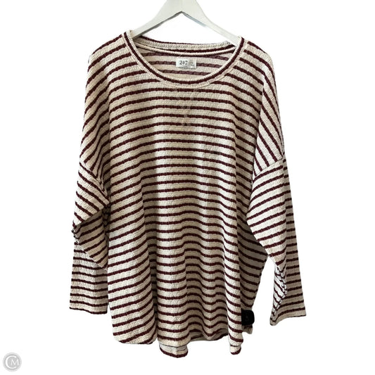 Top 3/4 Sleeve By Maurices In Cream & Red, Size: 3x