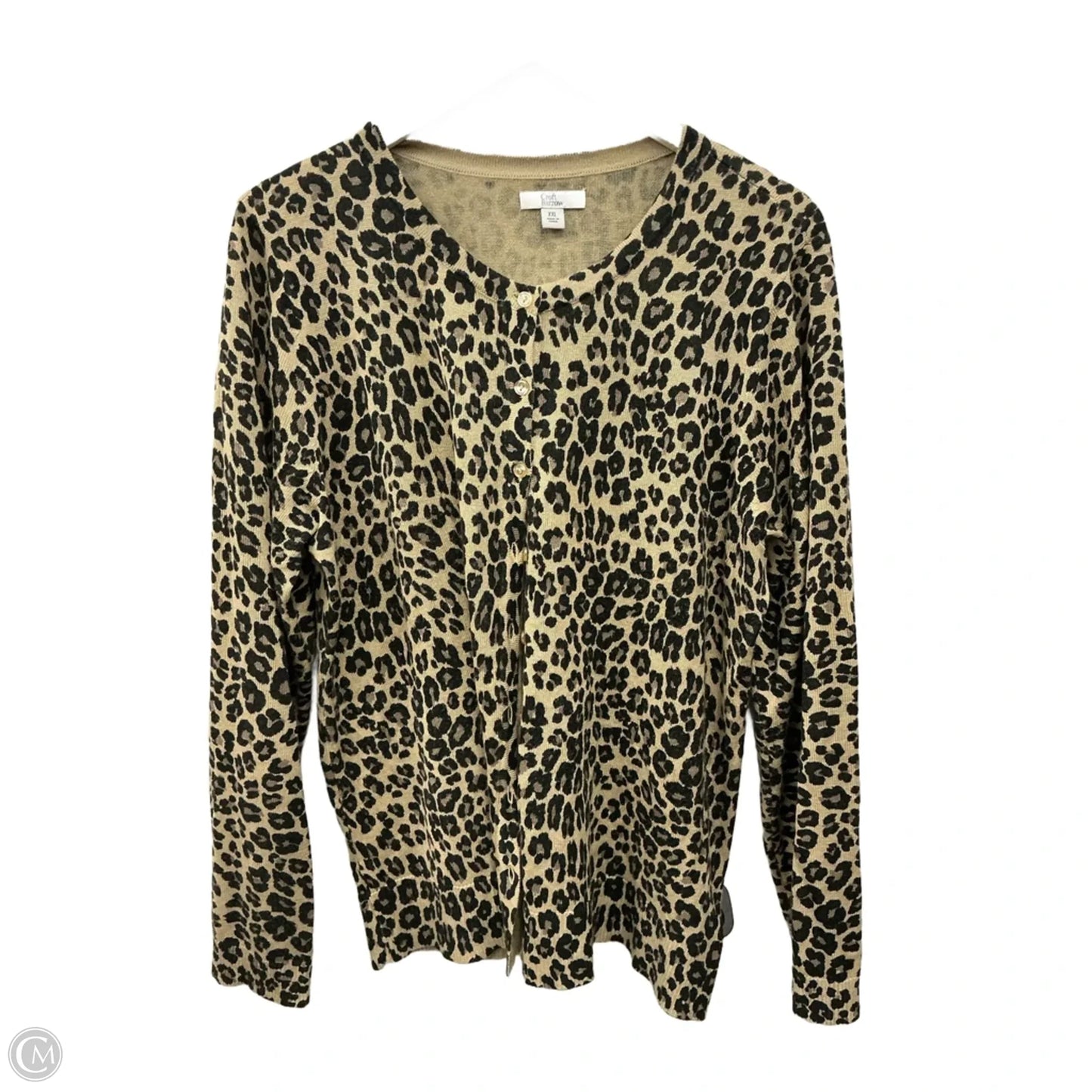 Cardigan By Croft And Barrow In Animal Print, Size: Xxl