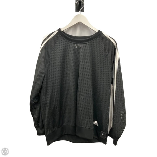 Athletic Top Long Sleeve Crewneck By Adidas In Black, Size: Xl
