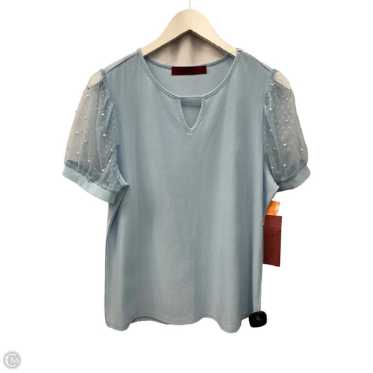 Top Short Sleeve By Love Scarlett In Blue, Size: L