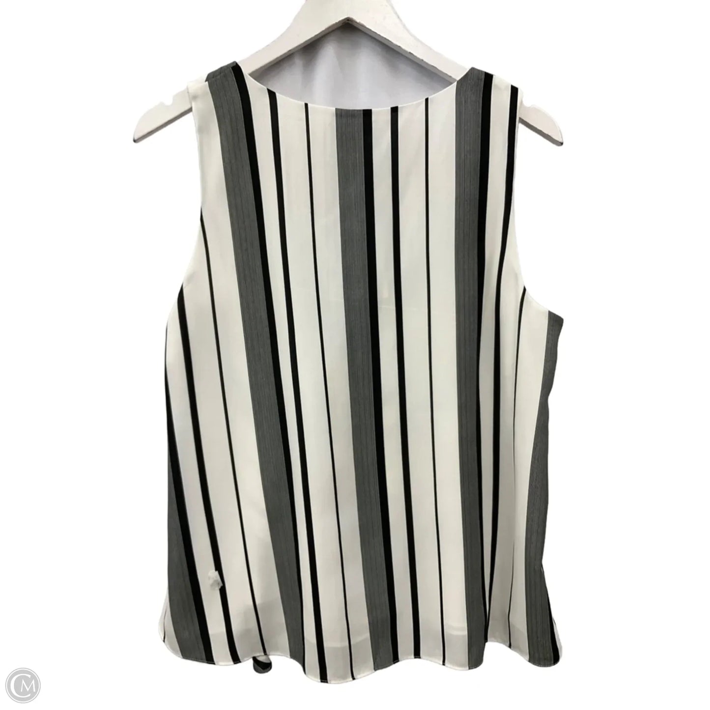 Top Sleeveless By Kenar In Black & White, Size: L