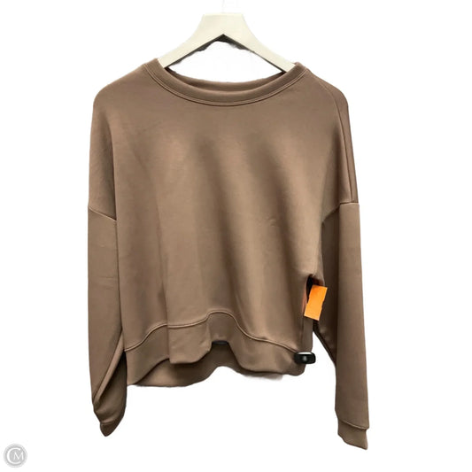 Top Long Sleeve By Scoop In Brown, Size: M