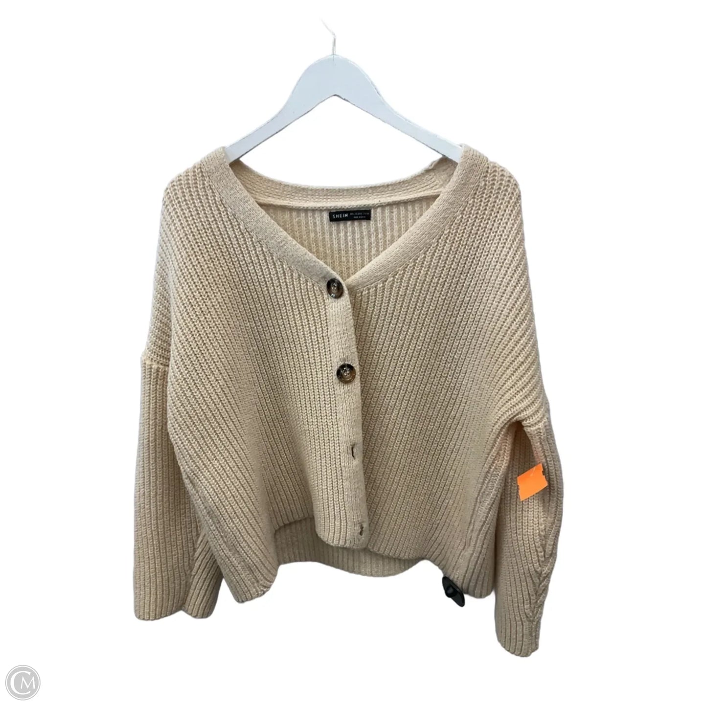 Sweater Cardigan By Shein In Cream, Size: L