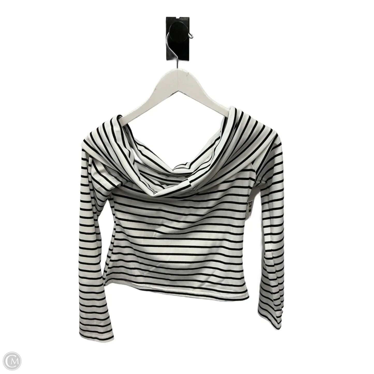 Top Long Sleeve By Cme In Black & White, Size: L