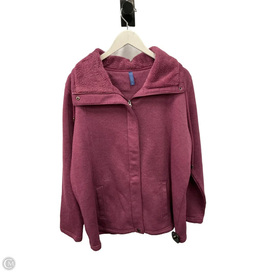 Jacket Fleece By Falls Creek In Purple, Size: 2x