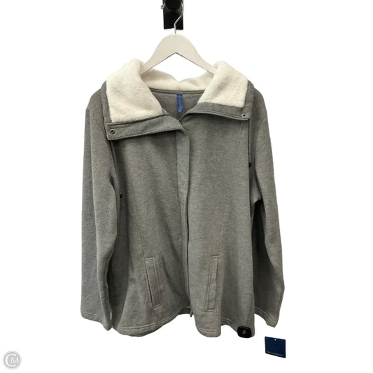 Jacket Fleece By Falls Creek In Grey, Size: 2x