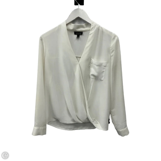 Top Long Sleeve By Top Shop In White, Size: S