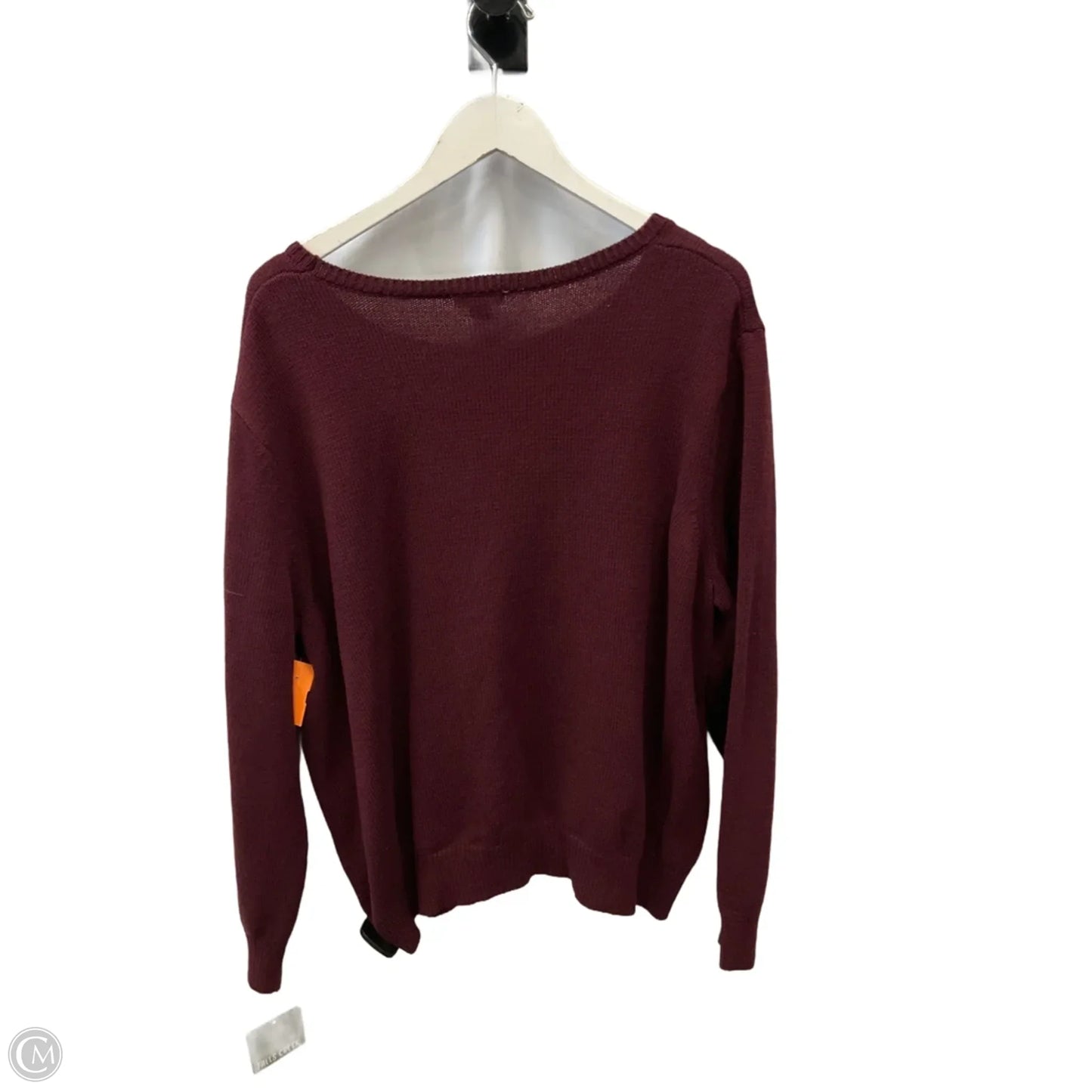 Sweater By Falls Creek In Maroon, Size: 3x