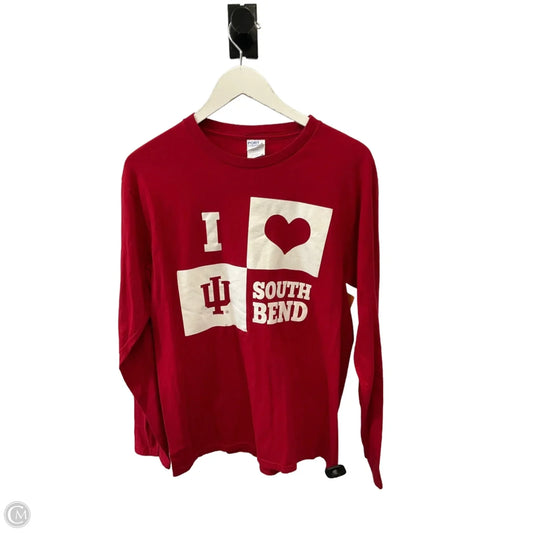Top Long Sleeve By Port & Company In Red, Size: M