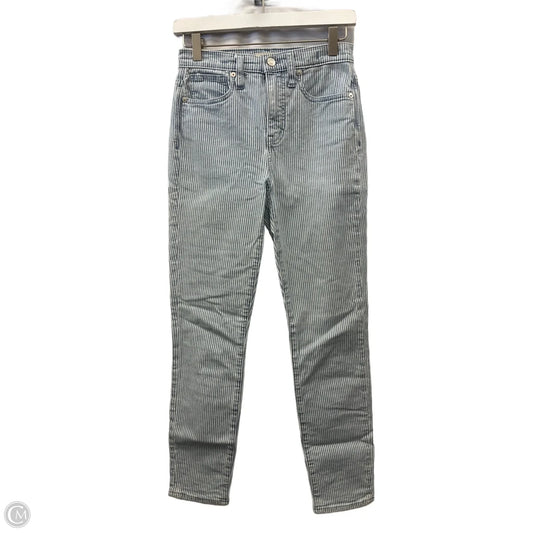 Jeans Cropped By Madewell In Blue & White, Size: 0