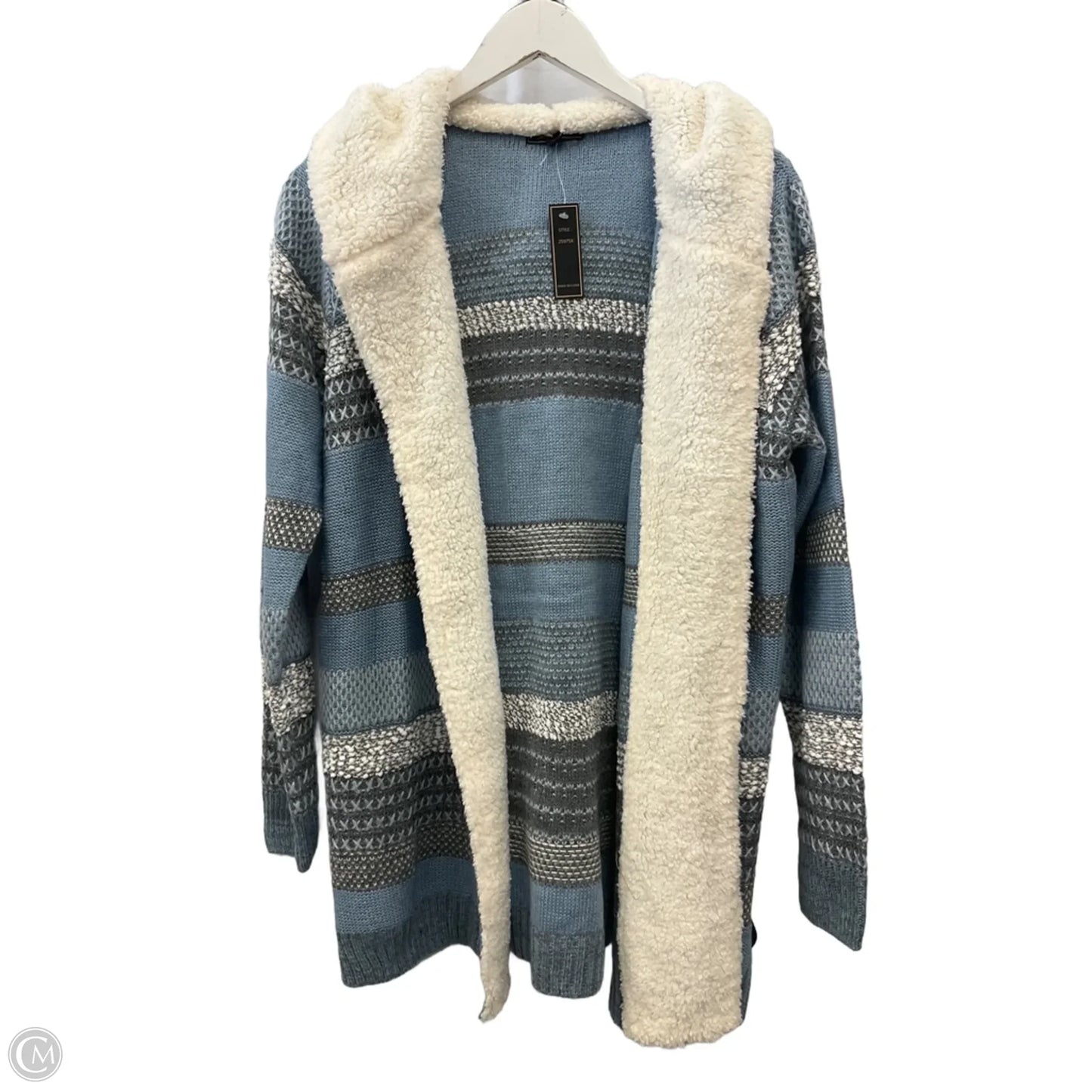 Sweater Cardigan By Clothes Mentor In Blue, Size: L