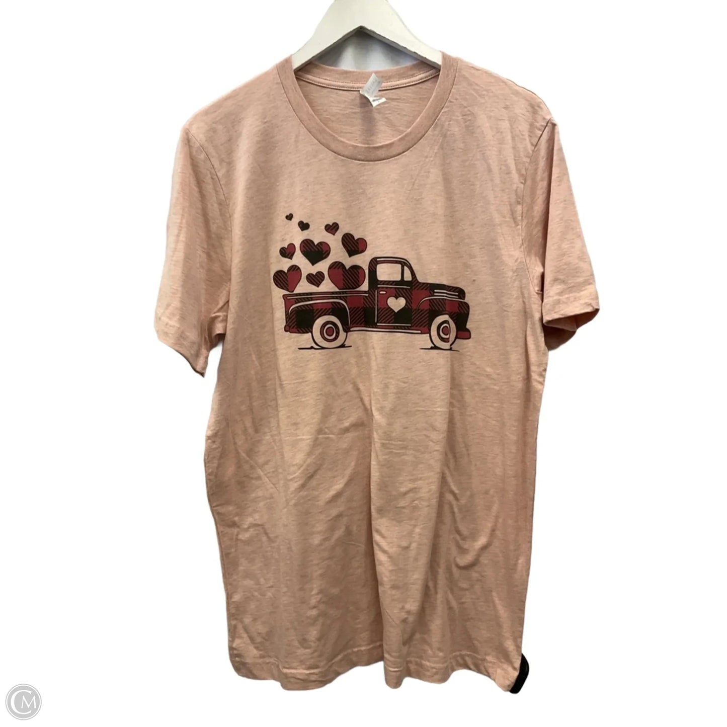Top Short Sleeve By Canvas In Pink, Size: L