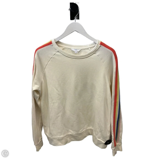Sweatshirt Crewneck By Time And Tru In Cream, Size: L