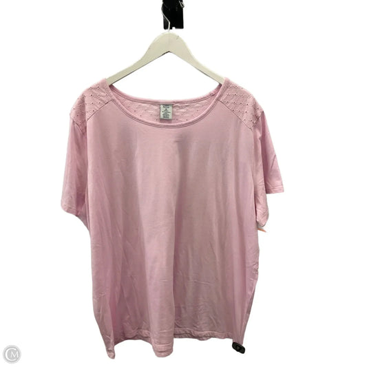 Top Short Sleeve By Croft And Barrow In Pink, Size: 3x