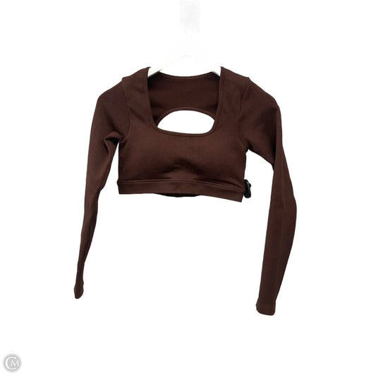 Athletic Top Long Sleeve Crewneck By Cme In Brown, Size: M