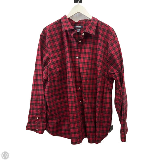 Top Long Sleeve By Chaps In Red, Size: 3x