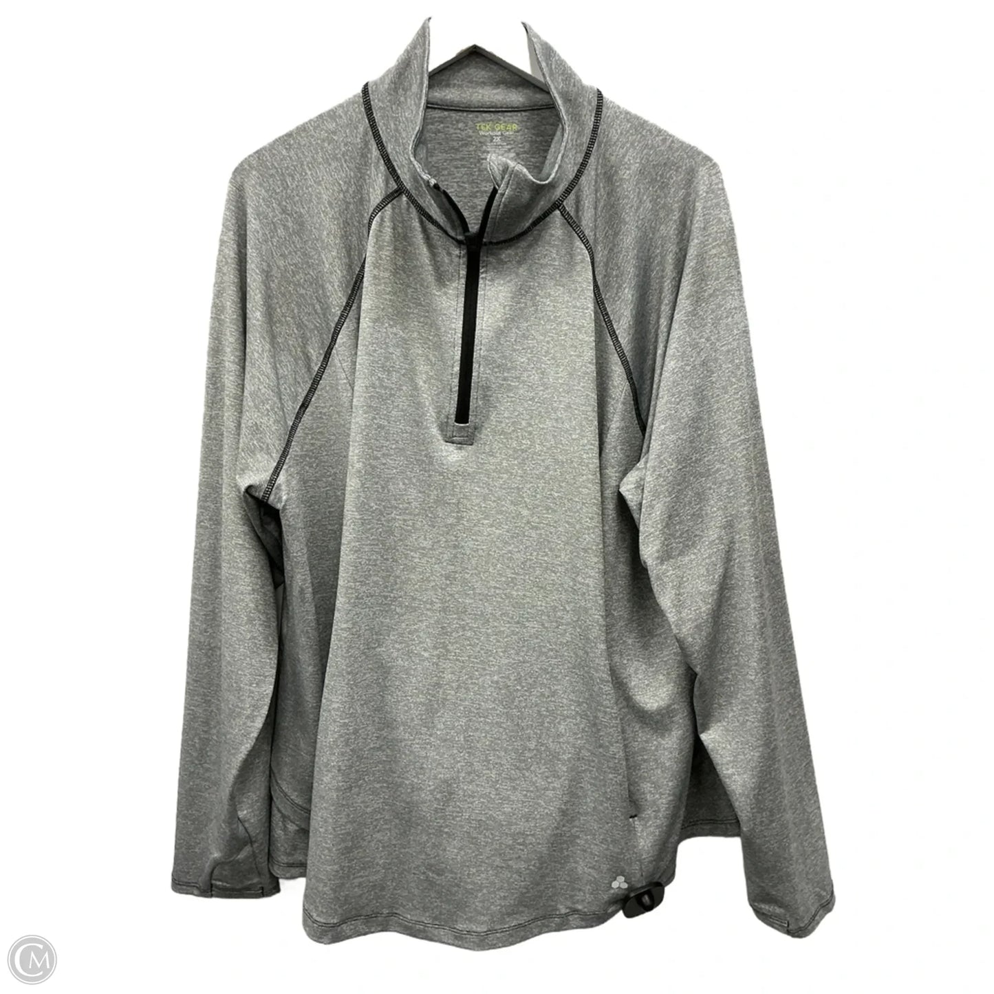 Athletic Top Long Sleeve Collar By Tek Gear In Grey, Size: 2x