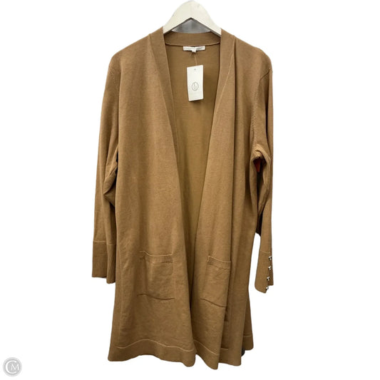 Sweater Cardigan By Clothes Mentor In Tan, Size: 2x