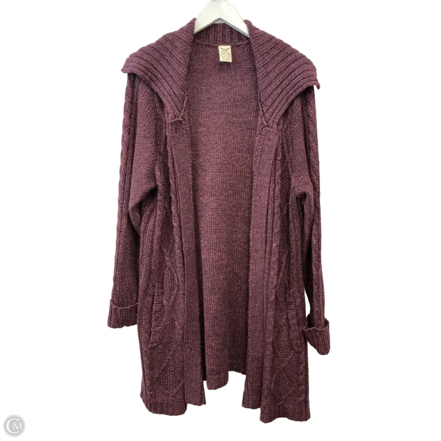 Sweater Cardigan By Faded Glory In Purple, Size: 3x
