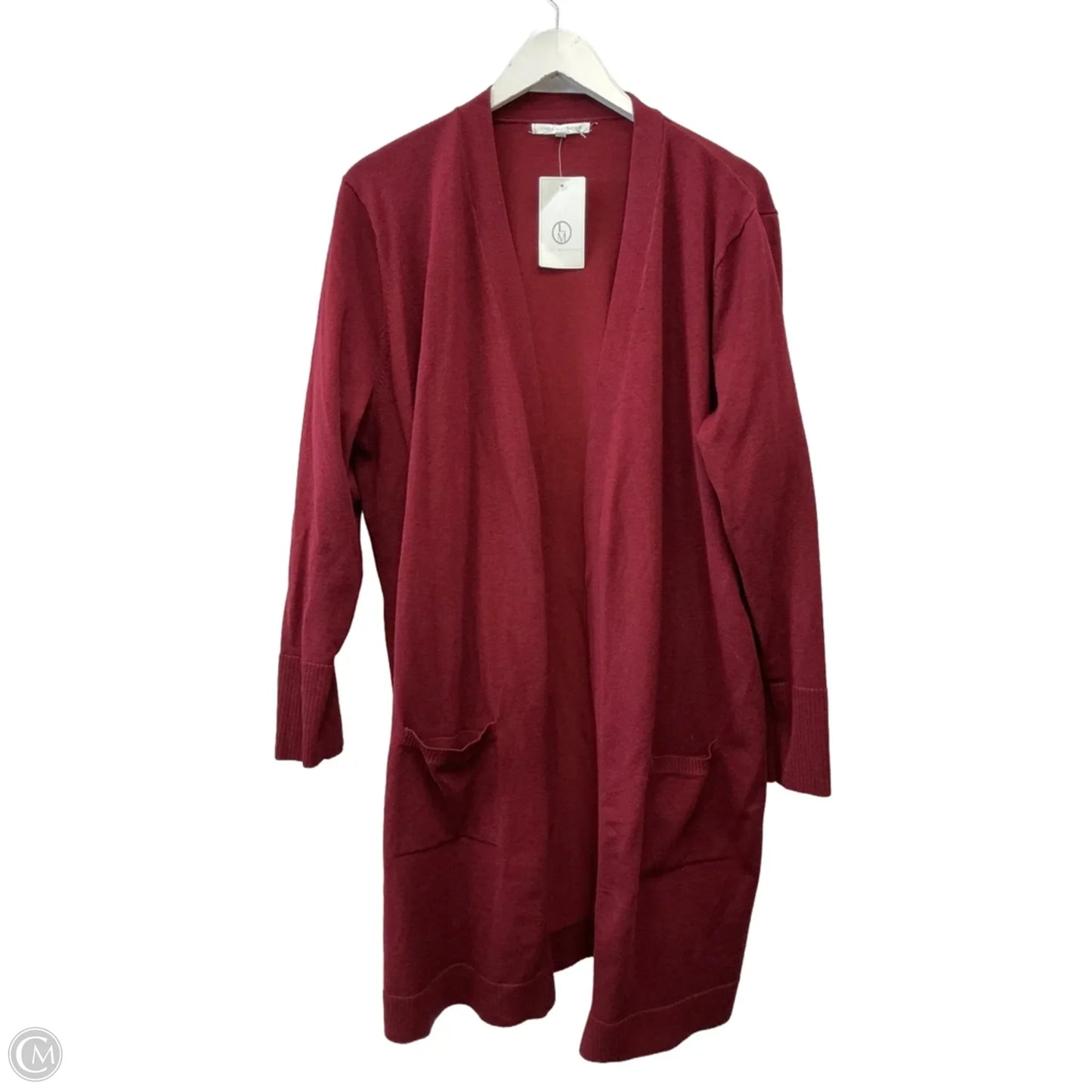 Sweater Cardigan By Clothes Mentor In Red, Size: 2x