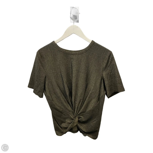 Athletic Top Short Sleeve By Lululemon In Black & Gold, Size: S