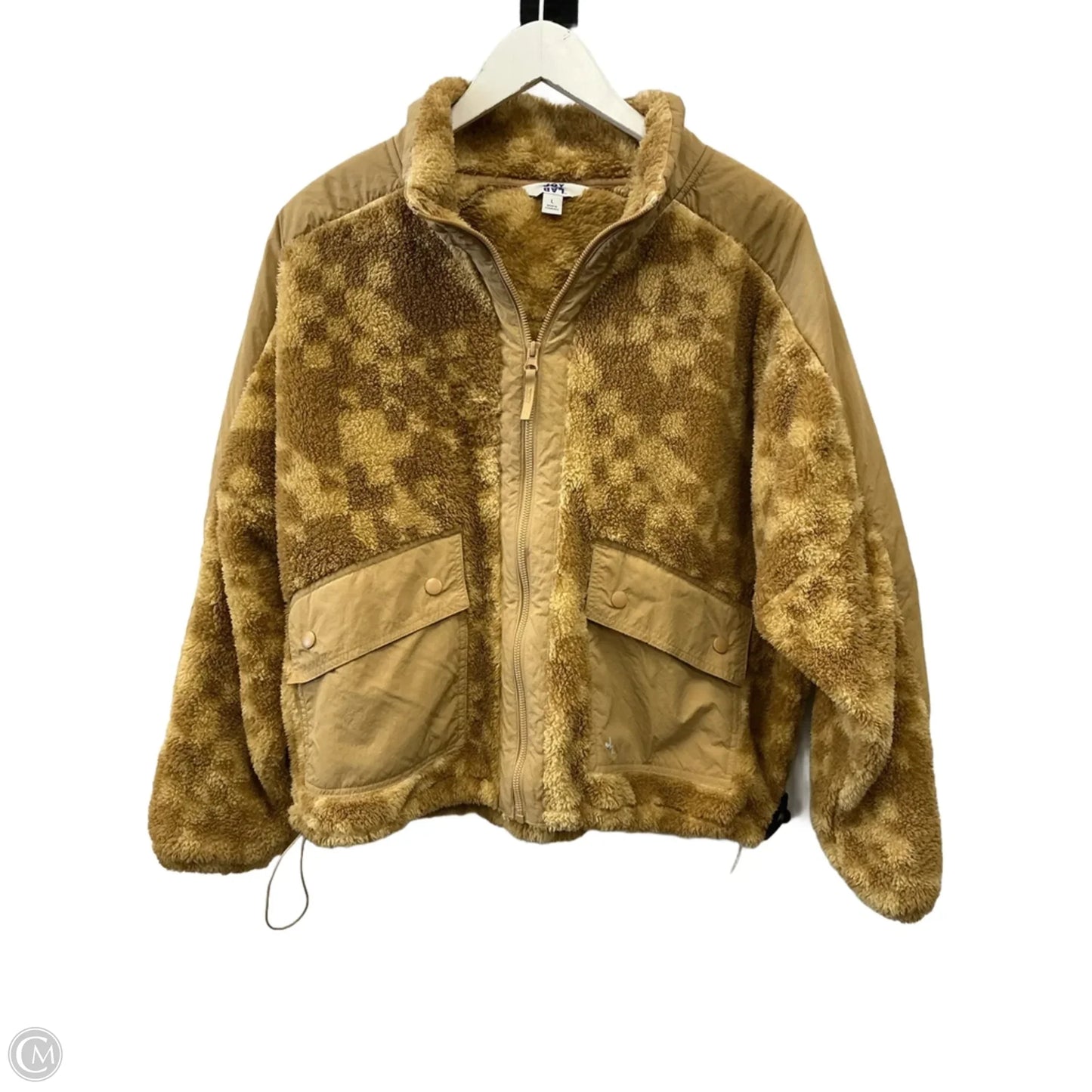 Jacket Fleece By Joy Lab In Brown, Size: L