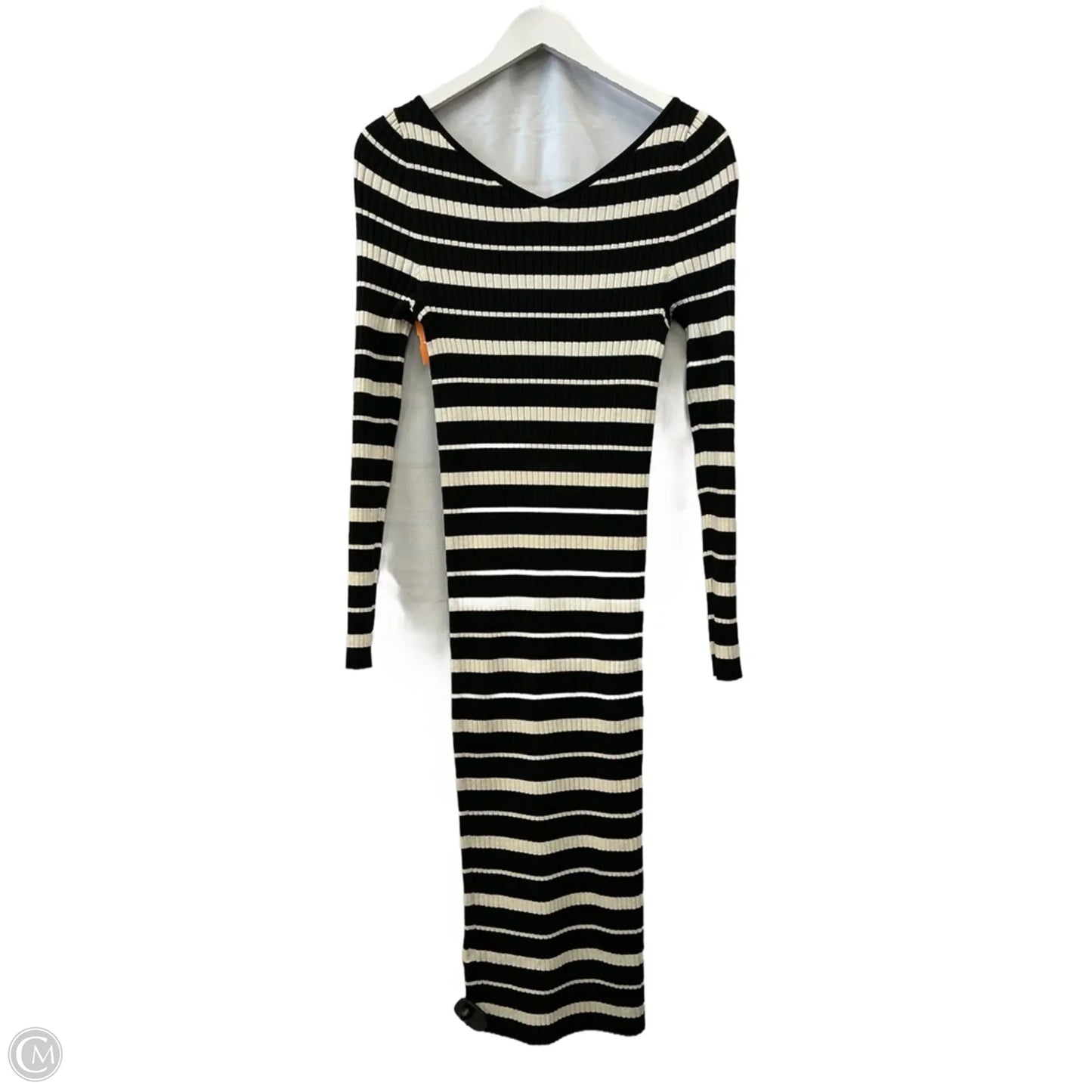 Dress Casual Midi By H&m In Striped Pattern, Size: M