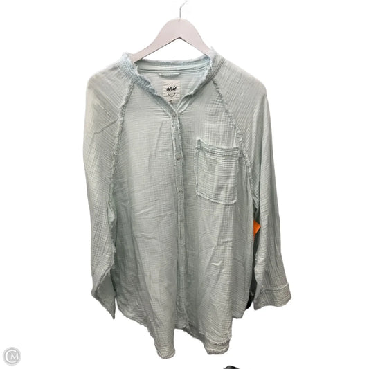 Top Long Sleeve By Aerie In Green, Size: M