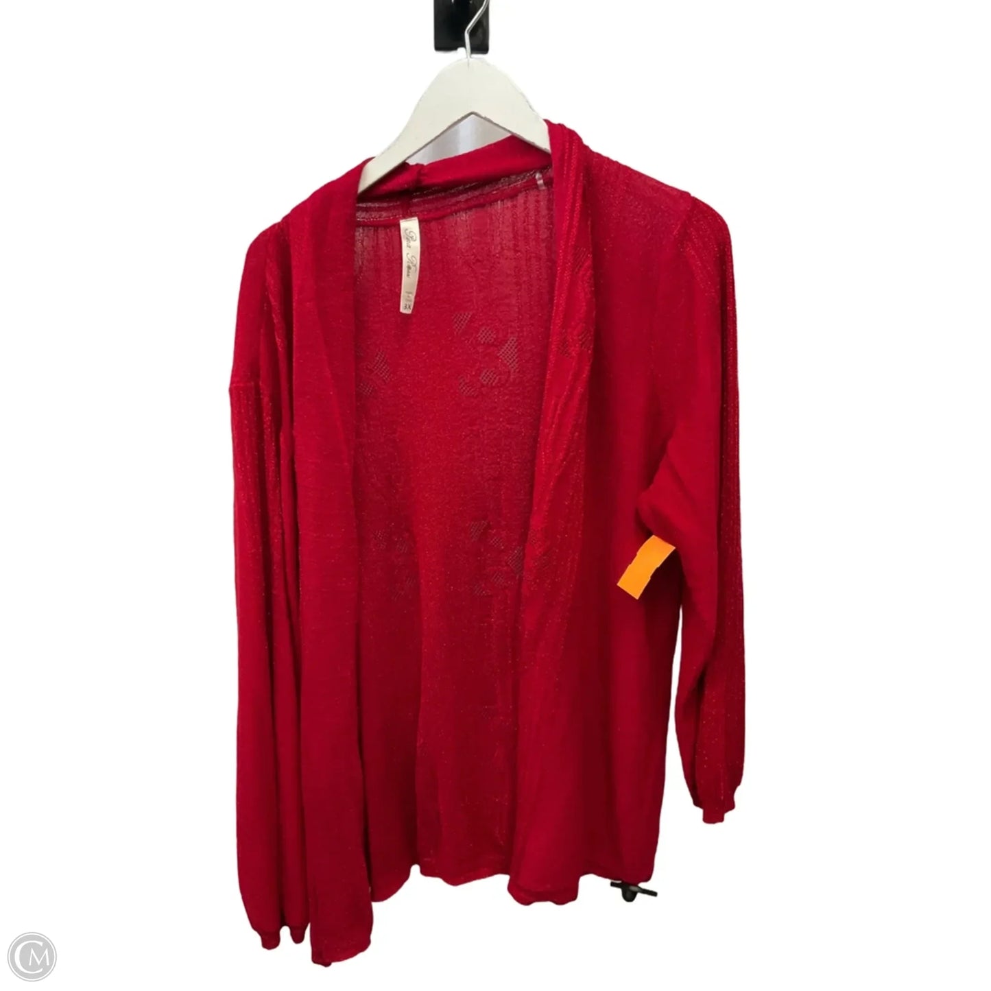 Cardigan By Clothes Mentor In Red, Size: 3x