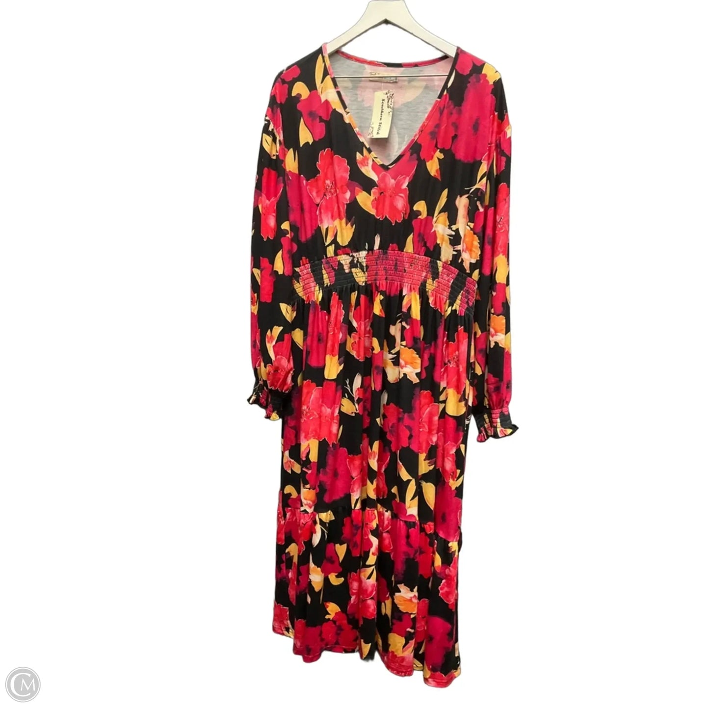 Dress Casual Midi By Southern Stitch In Black & Red, Size: 3x
