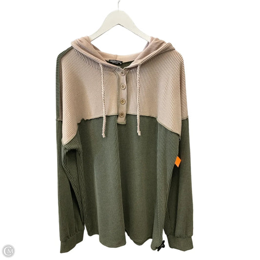 Top Long Sleeve By Heimish Usa In Green & Tan, Size: 3x