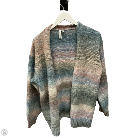 Sweater Cardigan By Grace + Karma In Green & Pink, Size: S