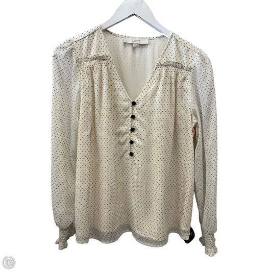 Top Long Sleeve By Loft In Cream, Size: S