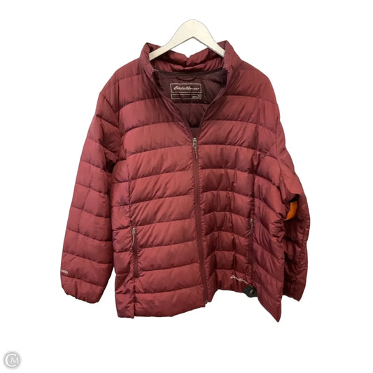 Jacket Puffer & Quilted By Eddie Bauer In Red, Size: 3x