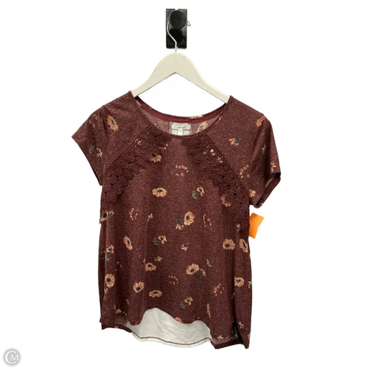 Top Short Sleeve By Maurices In Red, Size: L