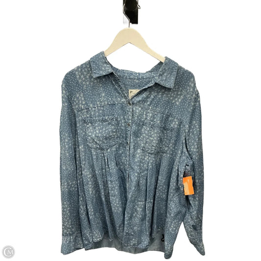 Top Long Sleeve By Style And Company In Blue Denim, Size: 2x