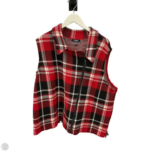 Vest Sweater By Chaps In Red, Size: 2x