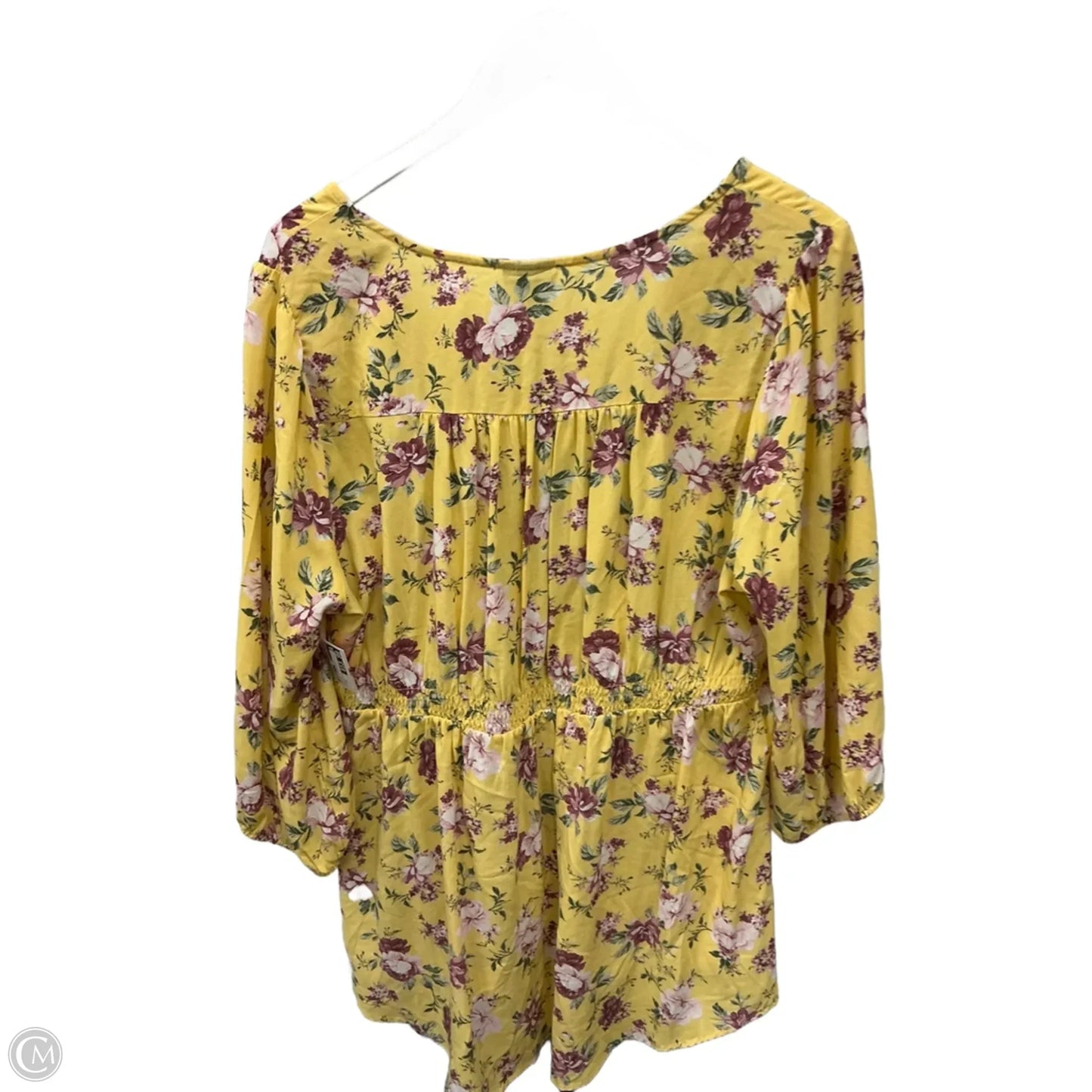 Top 3/4 Sleeve By Torrid In Yellow, Size: 1x