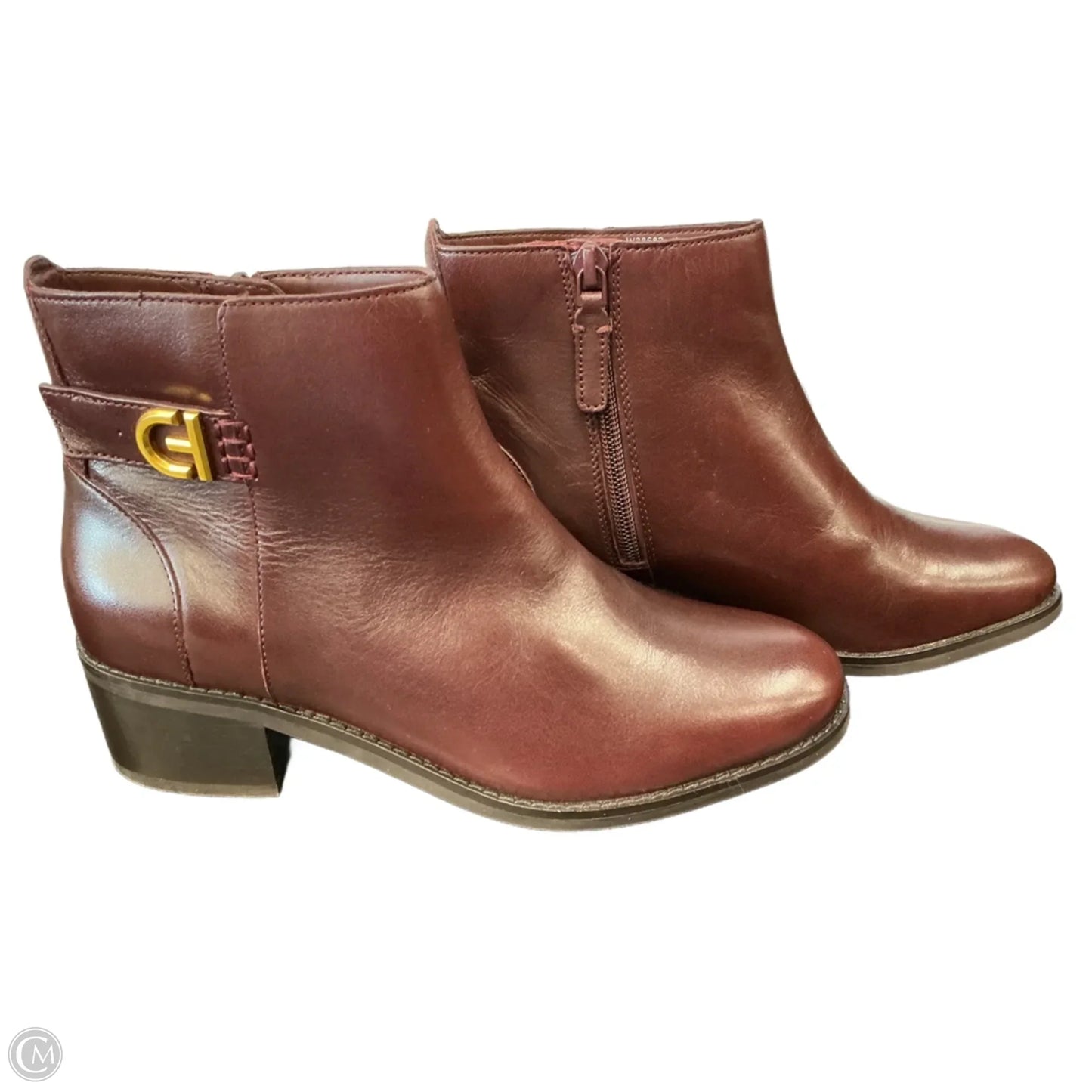 Boots Ankle Heels By Cole-haan In Maroon, Size: 6